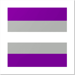 grey-asexual pride flag Posters and Art